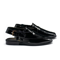 BLACK SHINY CHAPPAL 7611