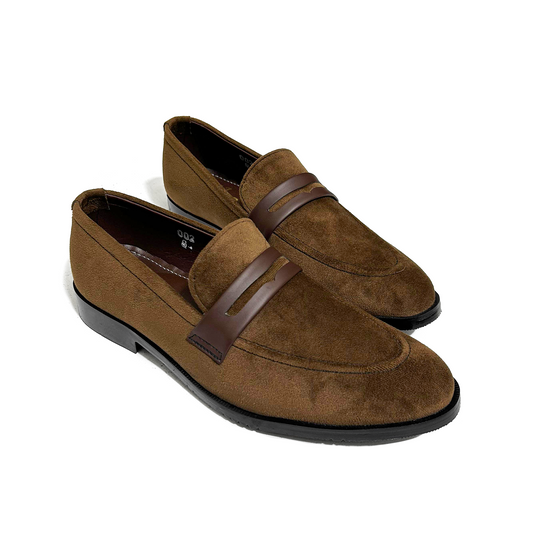SUEDE BROWN SLIP-ONS