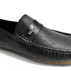 STRIPED BLACK LOAFERS