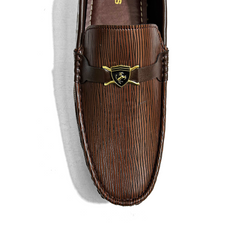 STRIPED BROWN LOAFERS