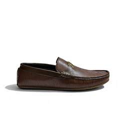 STRIPED BROWN LOAFERS