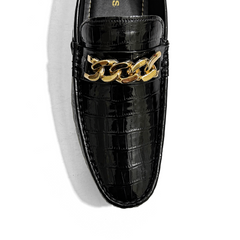 SHINY TEXTURED LOAFERS