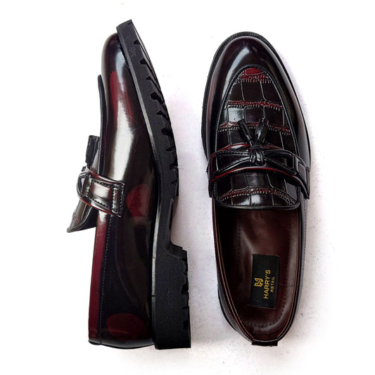MAROON TEXTURED TASSELS VB 5207