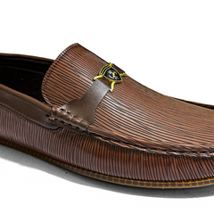 STRIPED BROWN LOAFERS