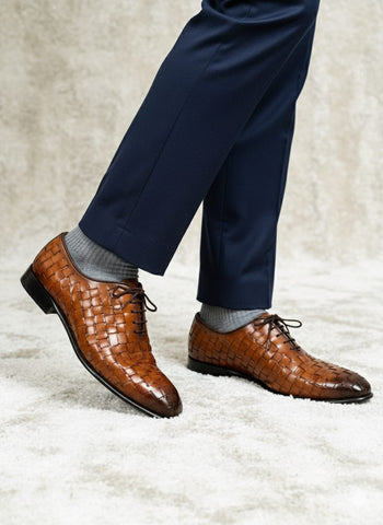 Premium-quality men’s formal double tonemade from genuine leather